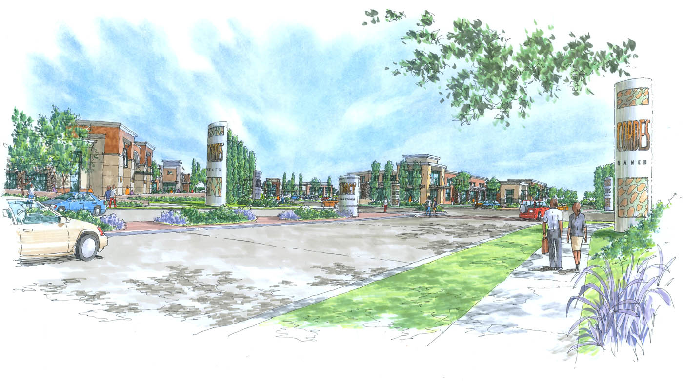 Preliminary drwaings of the Cordes Ranch streetscape and landscape in Tracy California