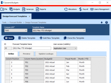 Screenshot of Forecasting Software