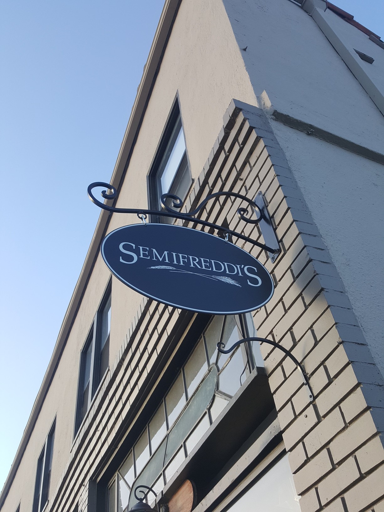 Photo of Semifreddis sign on building exterior
