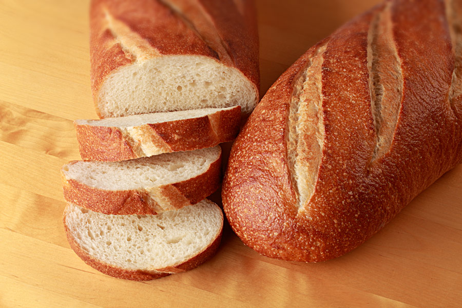 Photo of a sour batard bread loaf